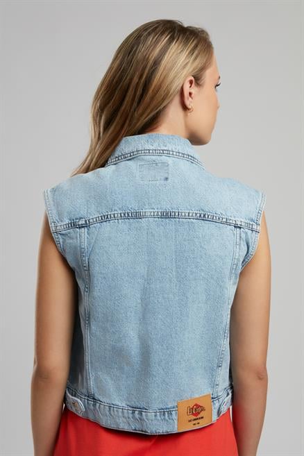 Zane Kadın %100 Pamuk Jean Yelek Denim