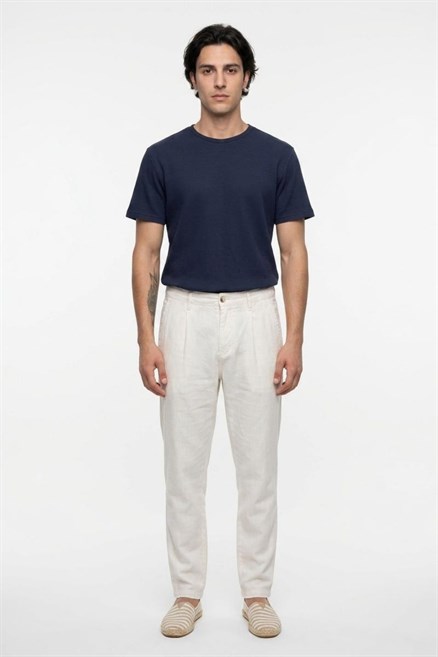 Zarse Erkek Regular Tapered Fit Pantolon Ekru