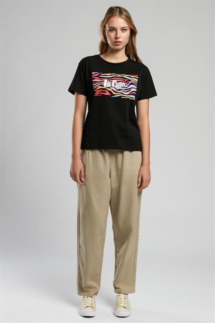 Zebrars Kadın %100 Pamuk O Yaka T-Shirt Siyah
