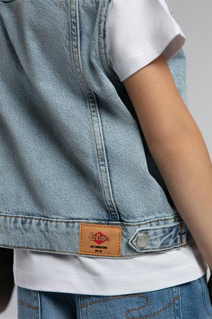 Zion Unisex Çocuk Yelek Denim