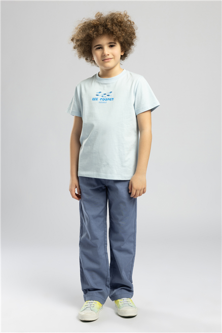 Zumba Erkek Çocuk Baskılı Bisiklet Yaka T-Shirt Mavi