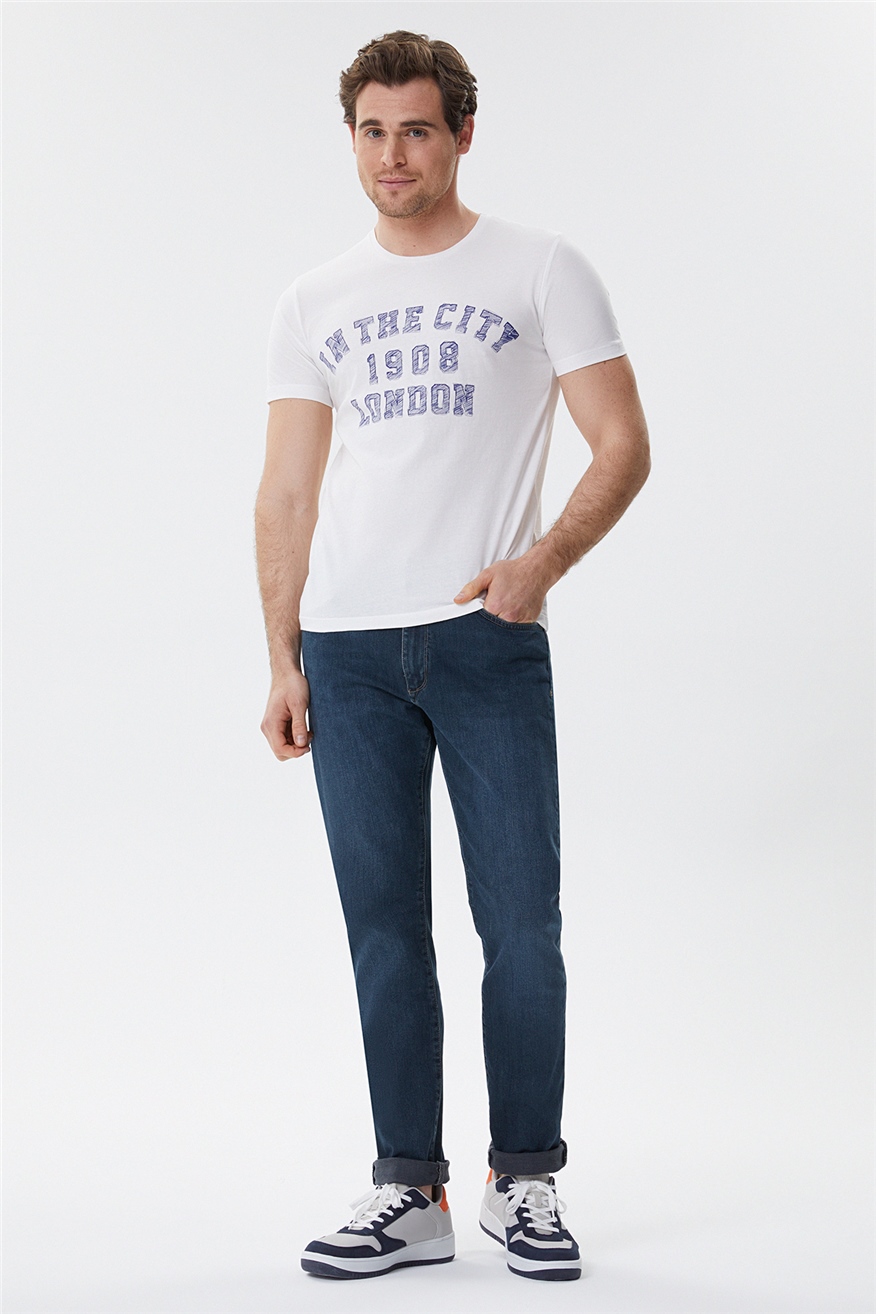Allen Erkek O Yaka T-Shirt Off White