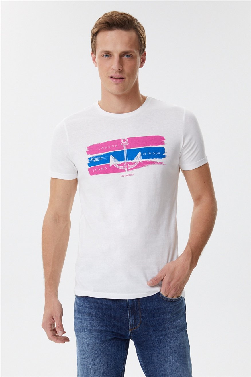 Lee Cooper Anches Erkek Bisiklet Yaka T-Shirt Off White. 2 Lee Cooper Anches Erkek Bisiklet Yaka T-Shirt Off White. 2