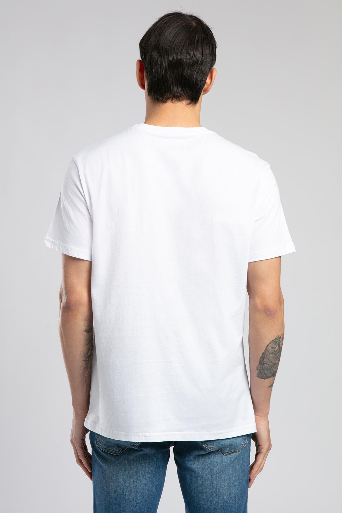 Antonia Erkek %100 Pamuk O Yaka T-Shirt Beyaz