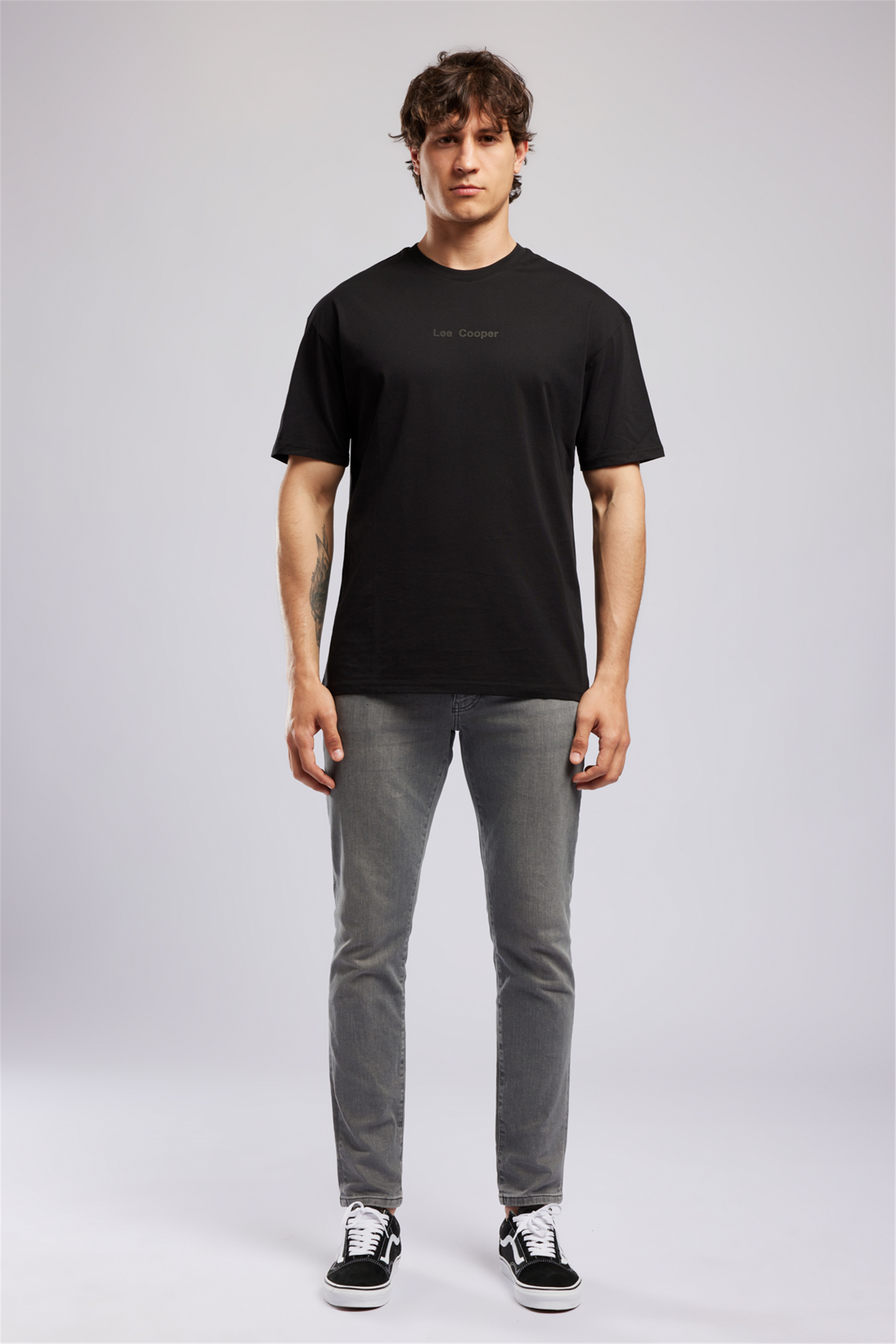 Aylex Erkek Loose %100 Pamuk Baskılı Bisiklet Yaka T-Shirt Siyah