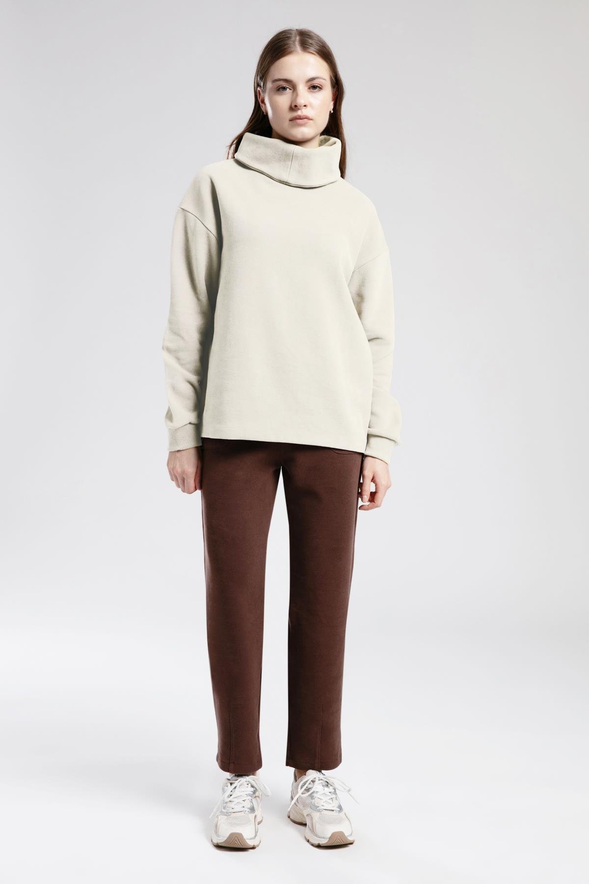 BECKIE KADIN BALIKÇI YAKA SWEATSHIRT