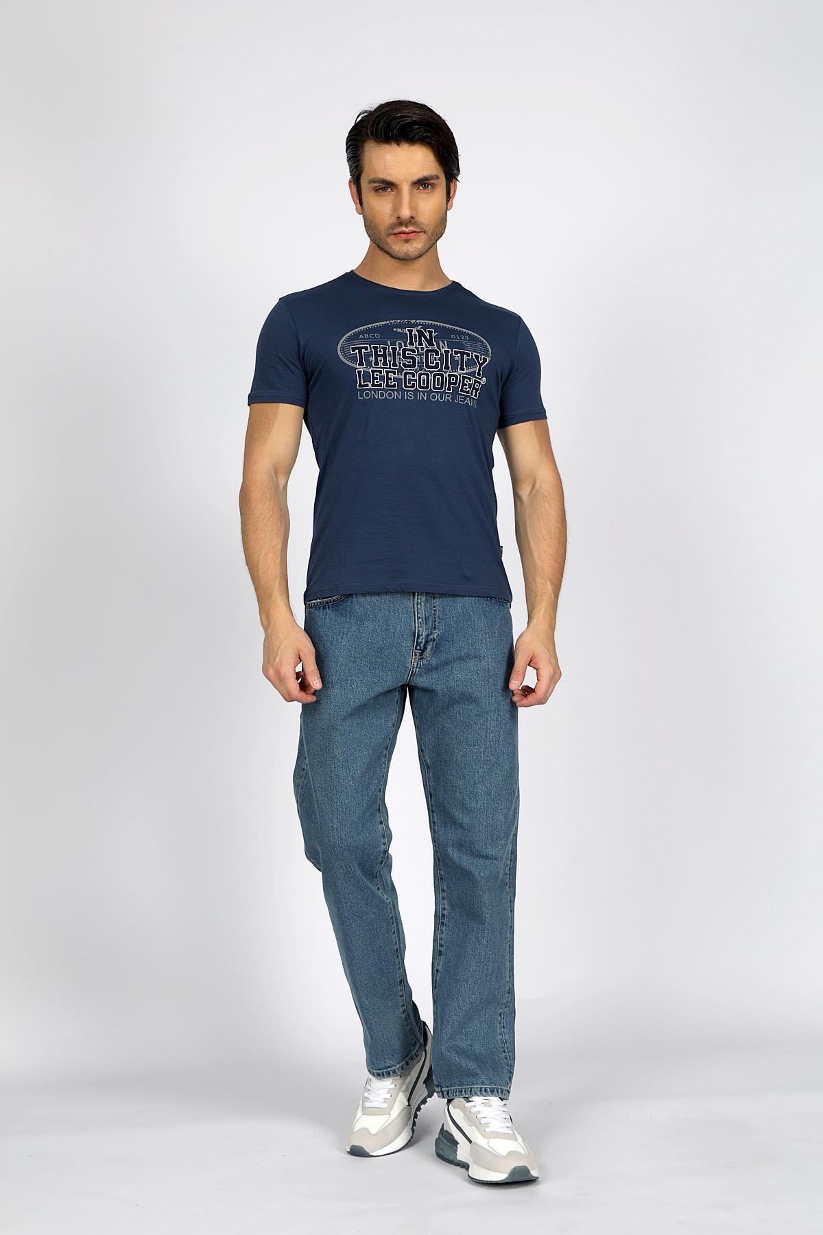 Bernt Erkek O Yaka T-Shırt İndigo