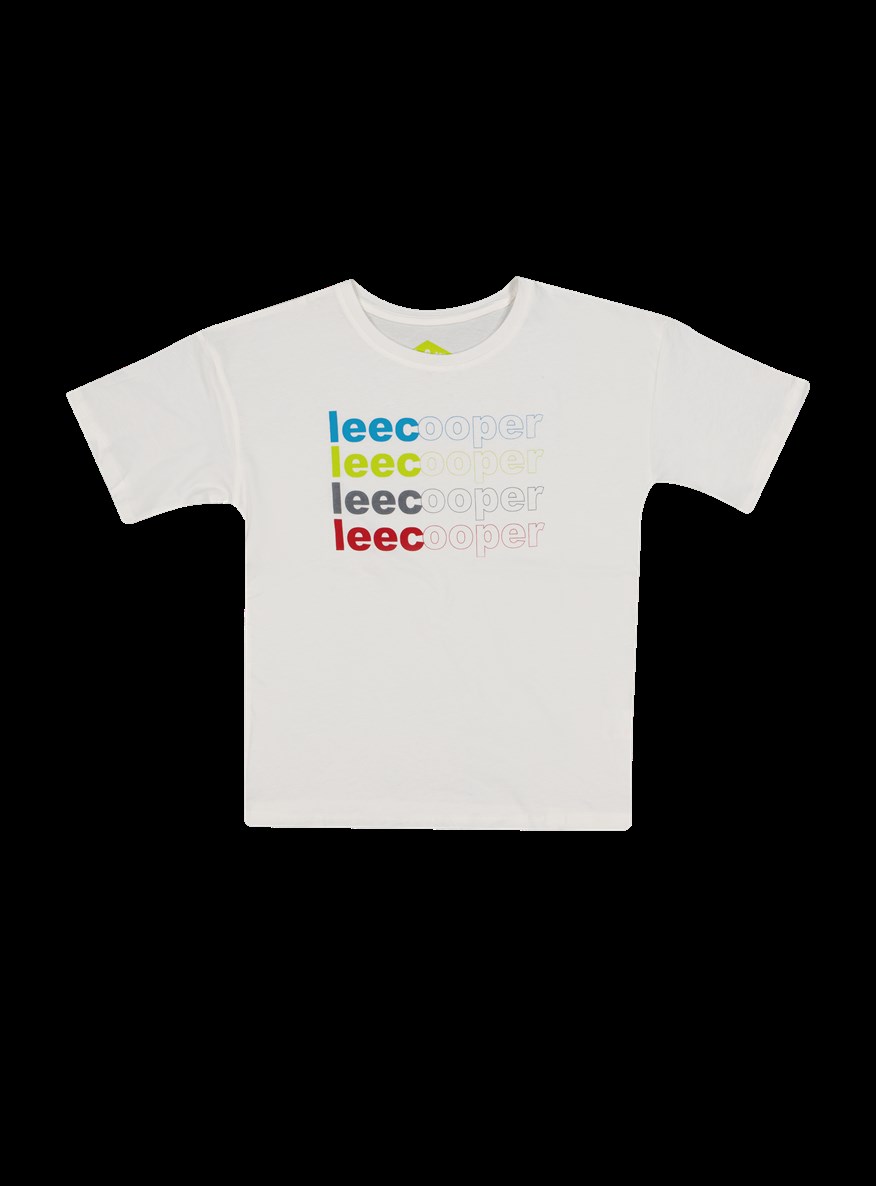 Lee Cooper Bert Erkek Çocuk Bisiklet Yaka T-Shirt Beyaz. 1