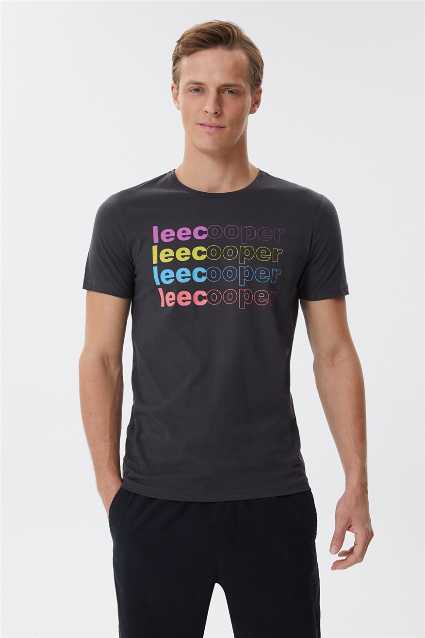 Lee Cooper Bert Erkek Bisiklet Yaka T-Shirt Antrasit. 2 Lee Cooper Bert Erkek Bisiklet Yaka T-Shirt Antrasit. 2