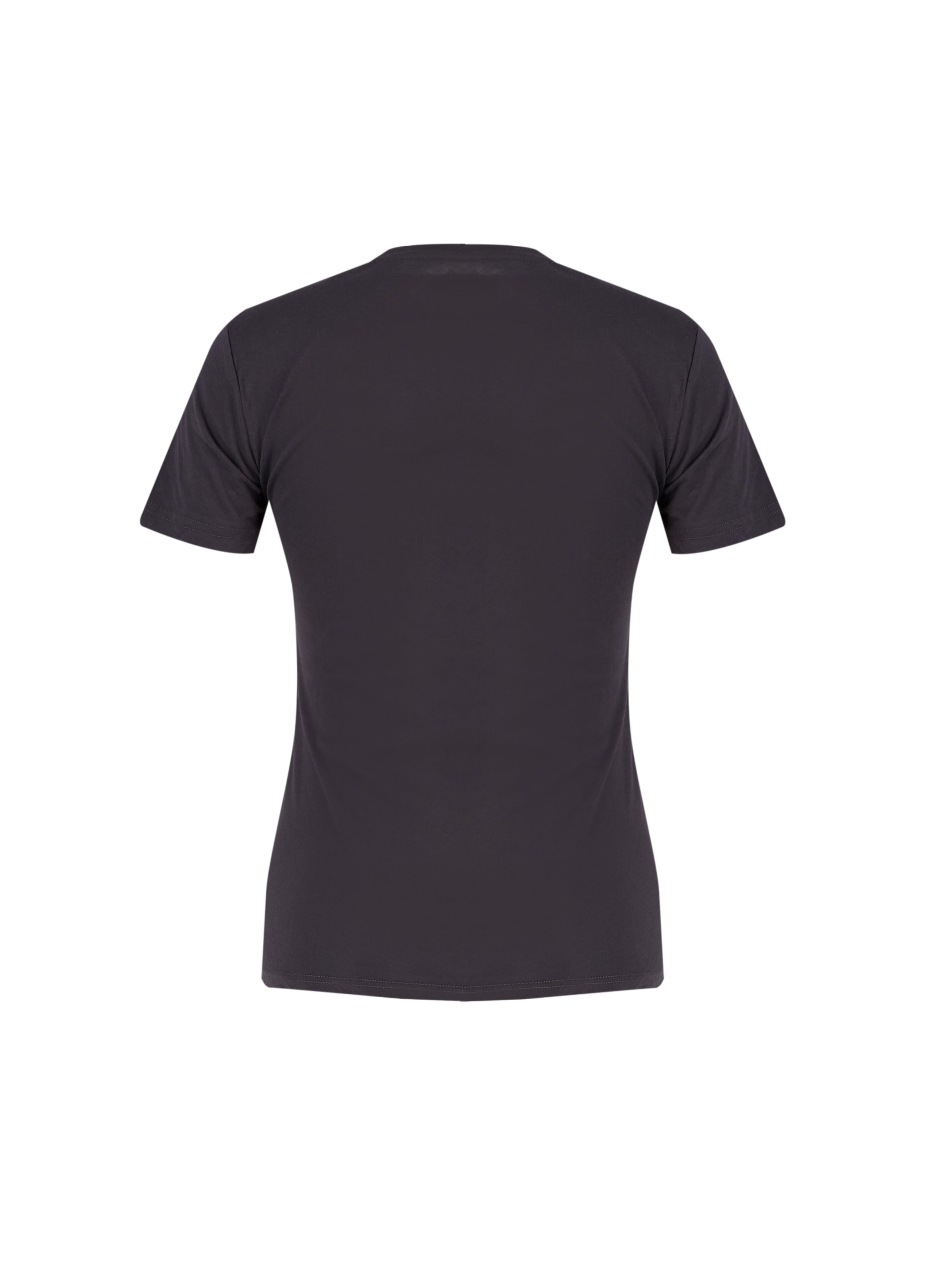 Bery Kadın %100 Pamuk Bisiklet Yaka T-Shirt Antrasit