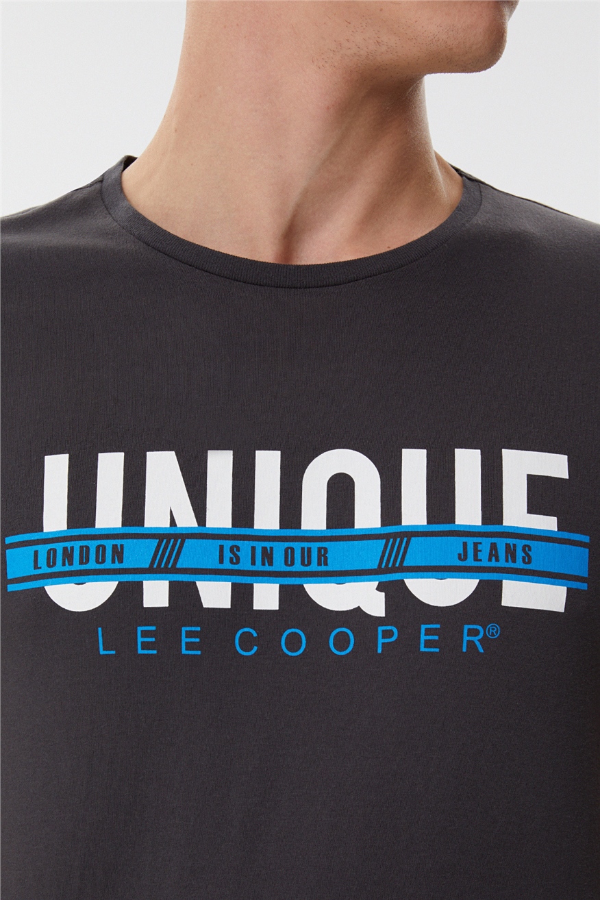 Lee Cooper Brice Erkek Bisiklet Yaka T-Shirt Açık Lacivert. 5