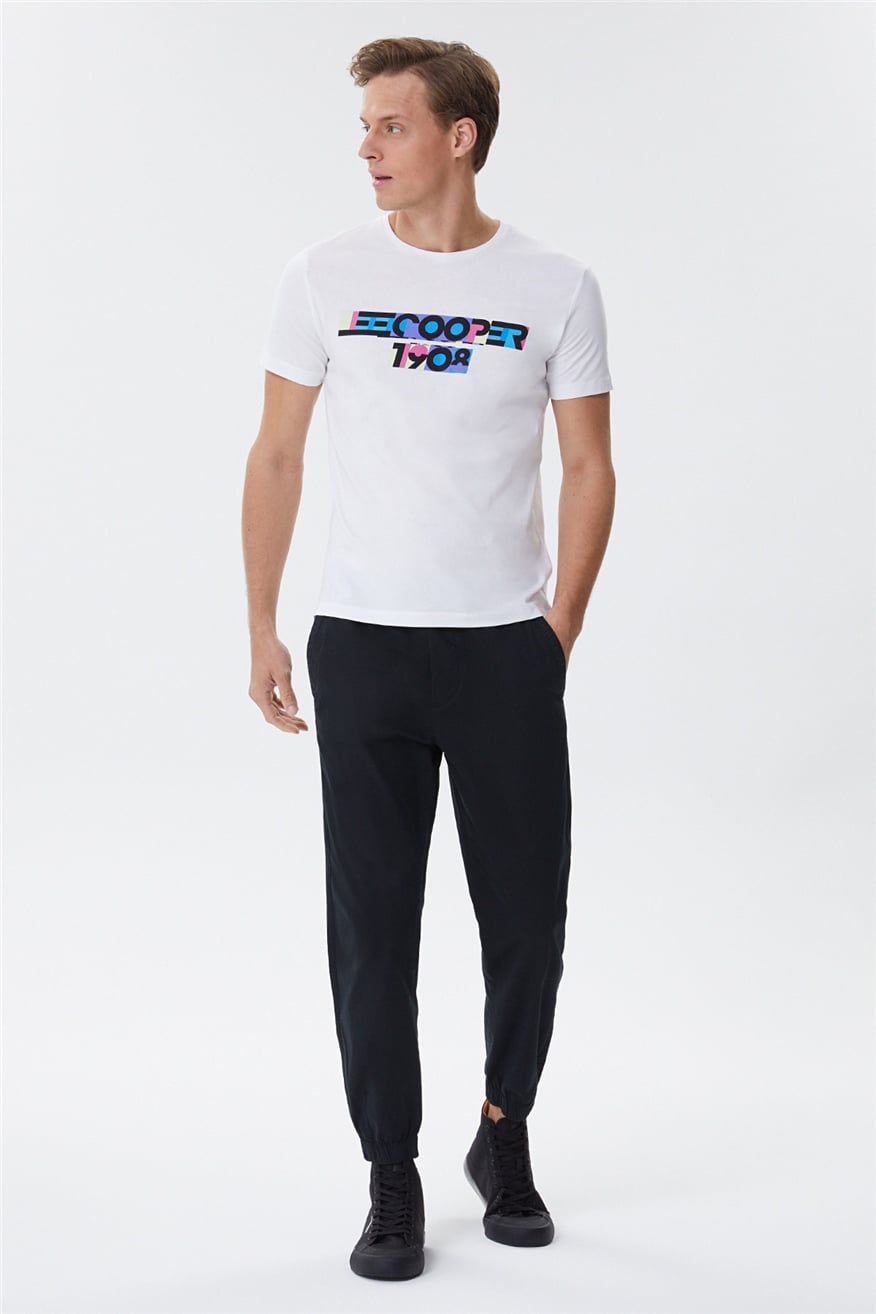 Burns Erkek O Yaka T-Shirt Beyaz