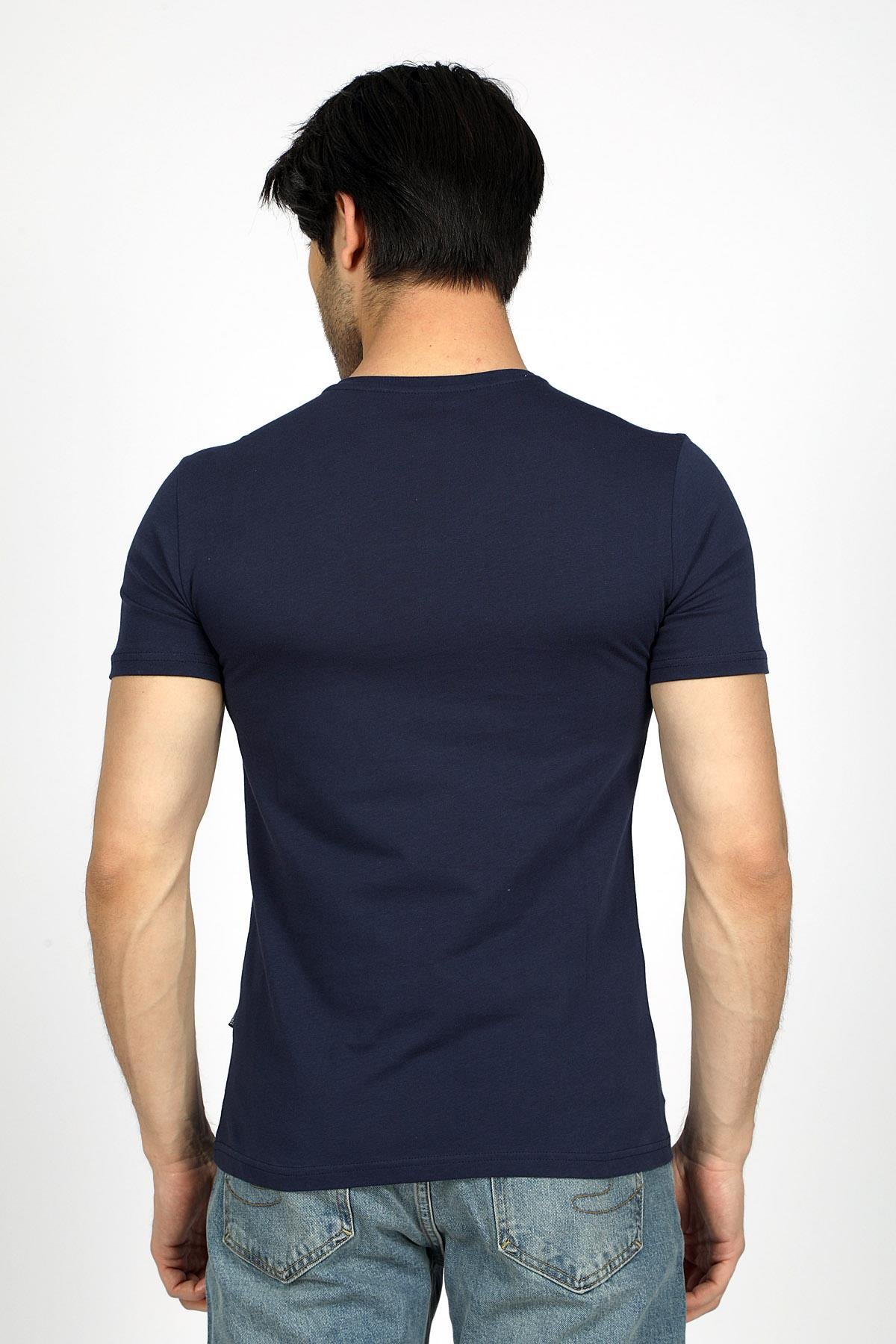 Carlo Erkek O Yaka T-Shırt Lacivert