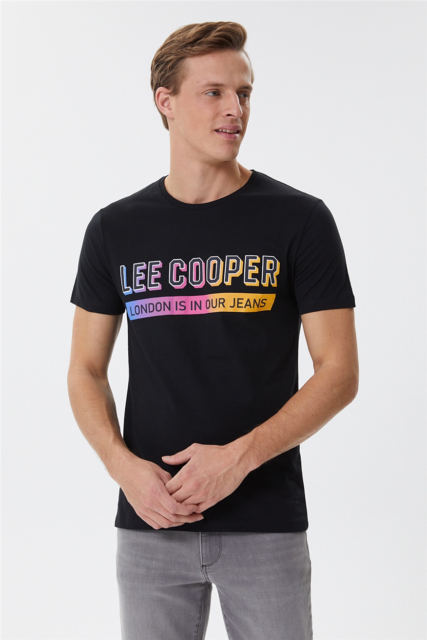 Lee Cooper Carter Erkek Bisiklet Yaka T-Shirt Beyaz. 2