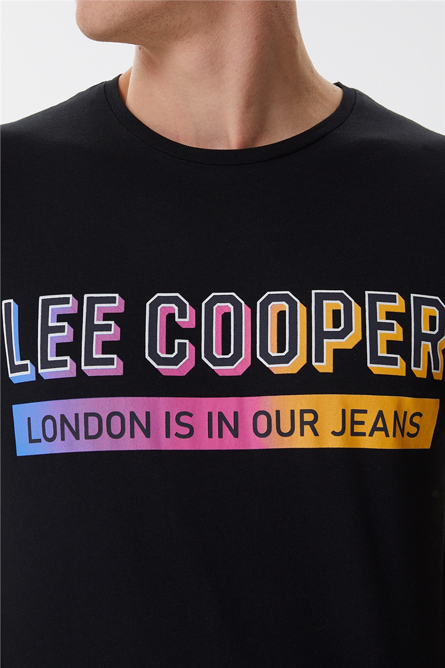 Lee Cooper Carter Erkek Bisiklet Yaka T-Shirt Beyaz. 5