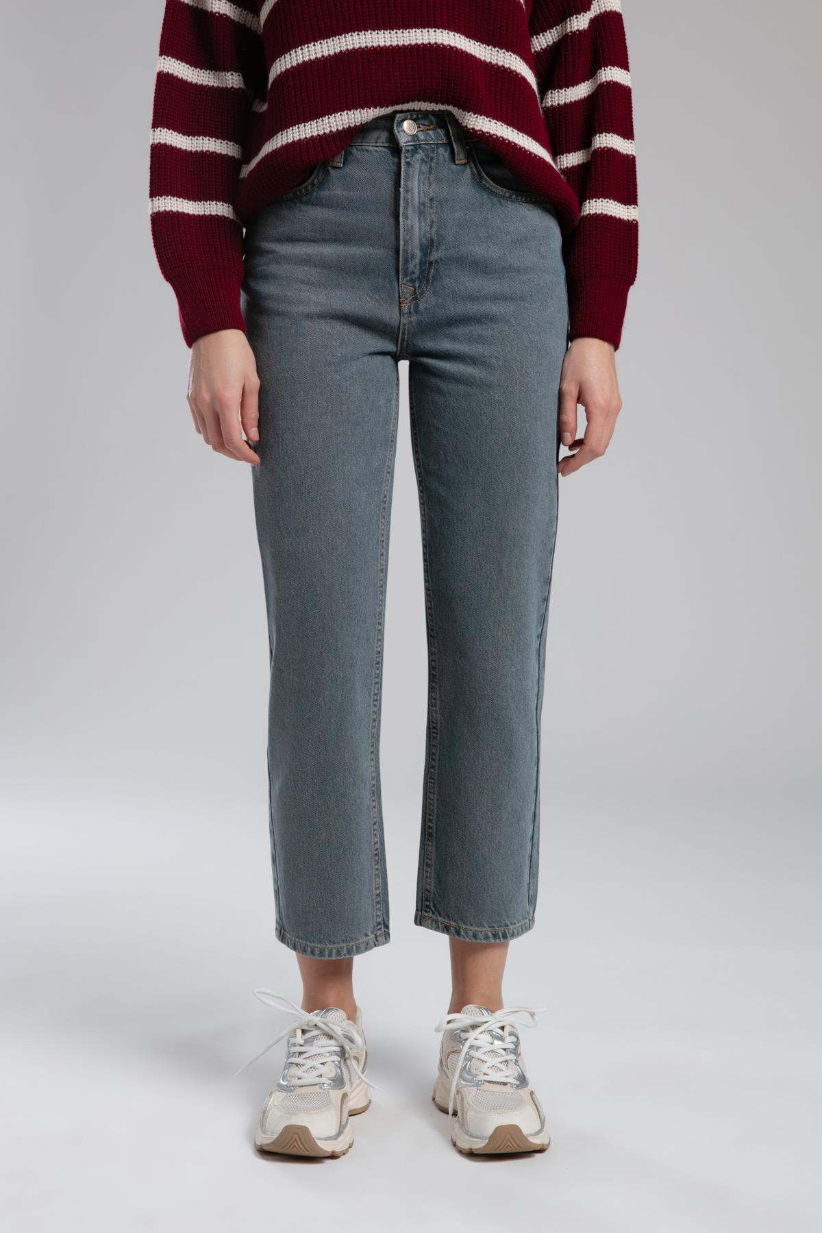 Paranoid LIVRE LINE DENIM 完売品 Clara Yüksek Bel Düz Kesim Düz Paça Rastaban Smb Kadın Jean