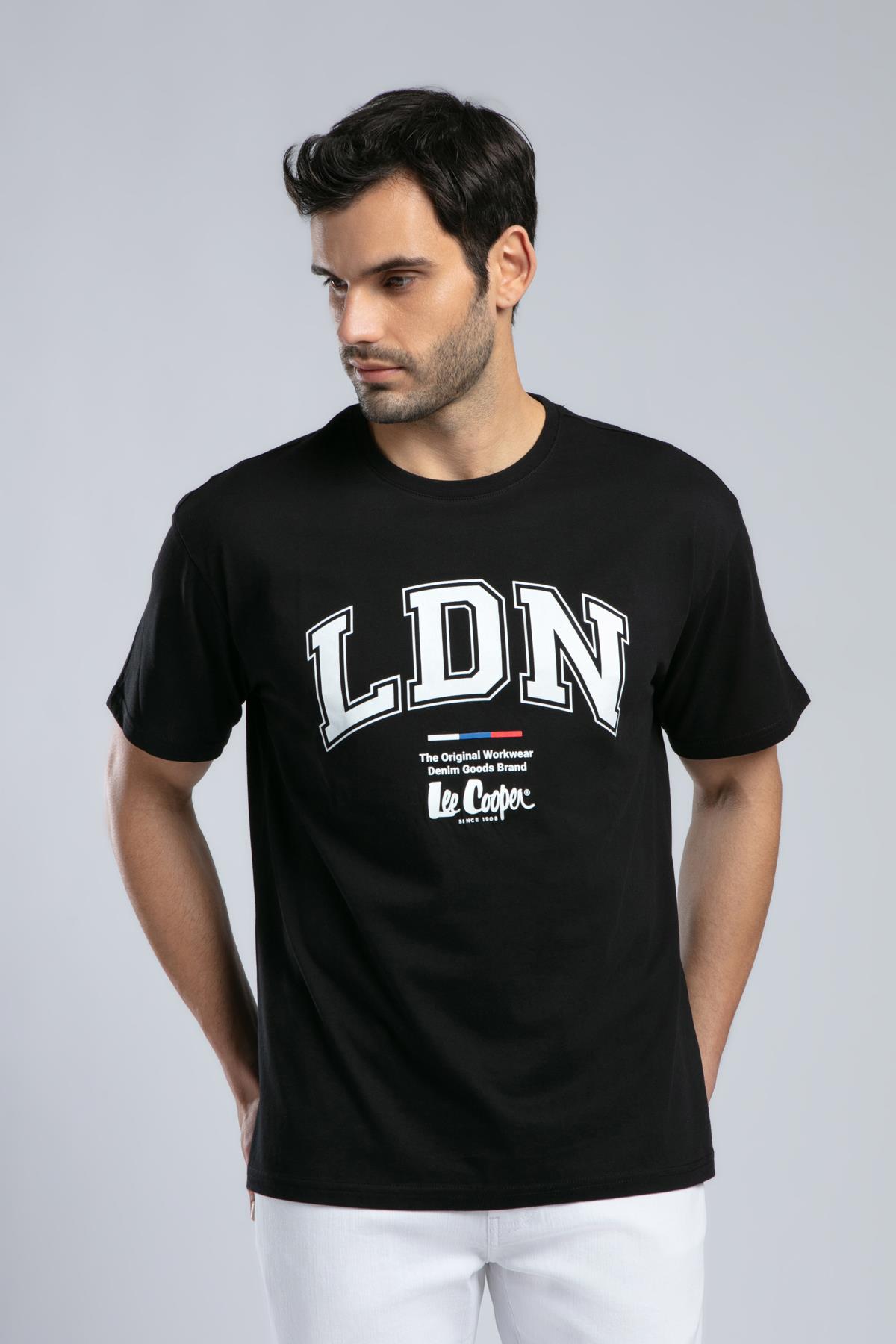 Clifford Erkek %100 Pamuk O Yaka T-Shirt Siyah
