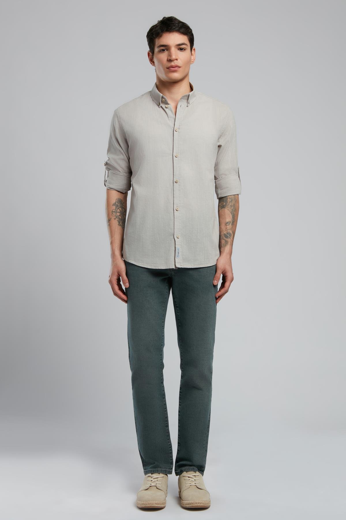 Darell Erkek U.Kol Dokuma Gömlek