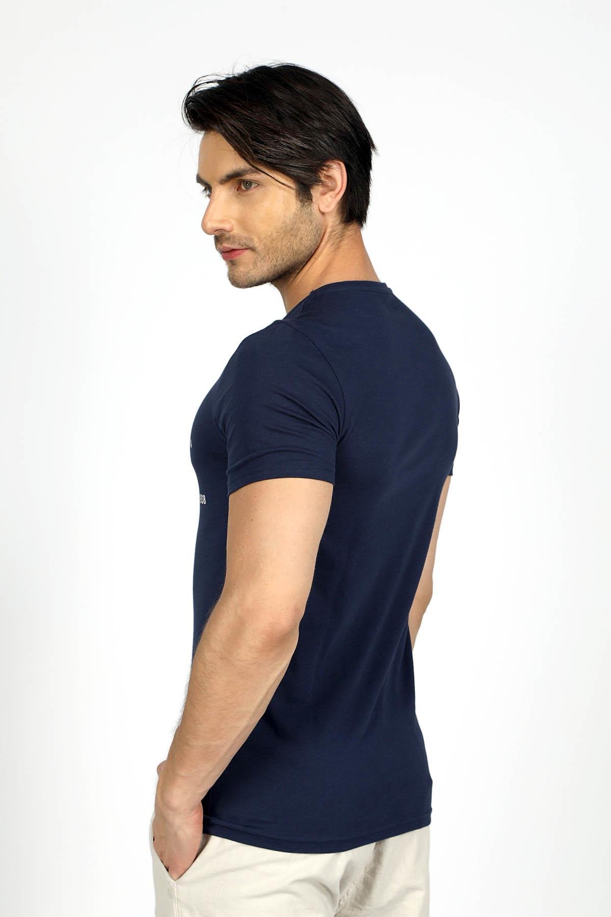 Dıvıded Erkek O Yaka T-Shırt Lacivert
