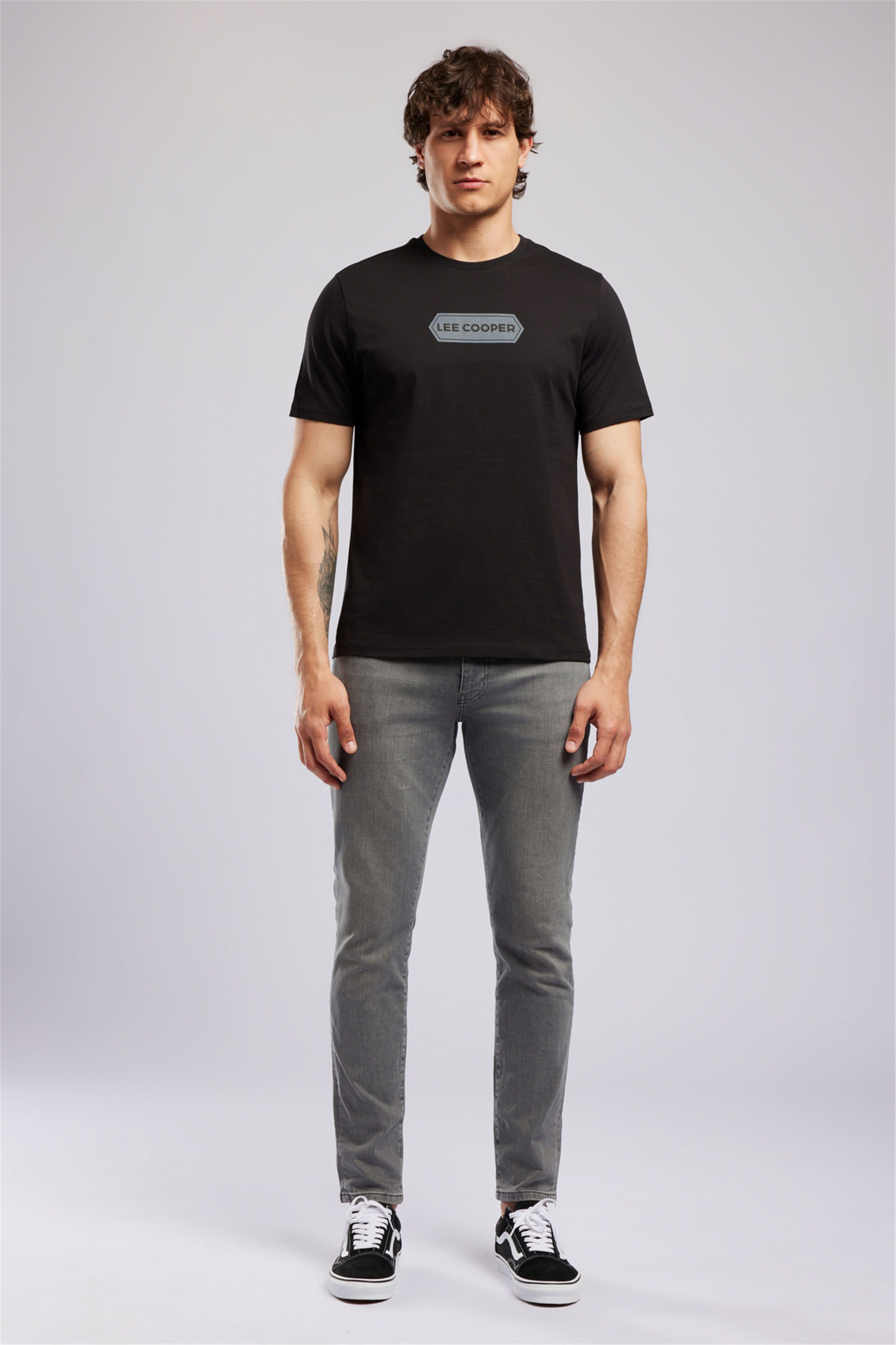 DORIAN Erkek Regular Fit %100 Pamuk Baskılı Bisiklet Yaka T-Shirt Siyah