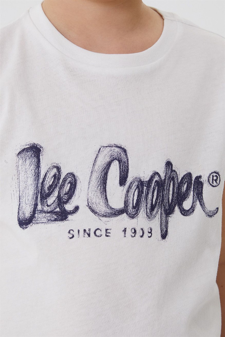 Lee Cooper Drawinglogo 1 Erkek Çocuk Bisiklet Yaka T-Shirt Turuncu. 5