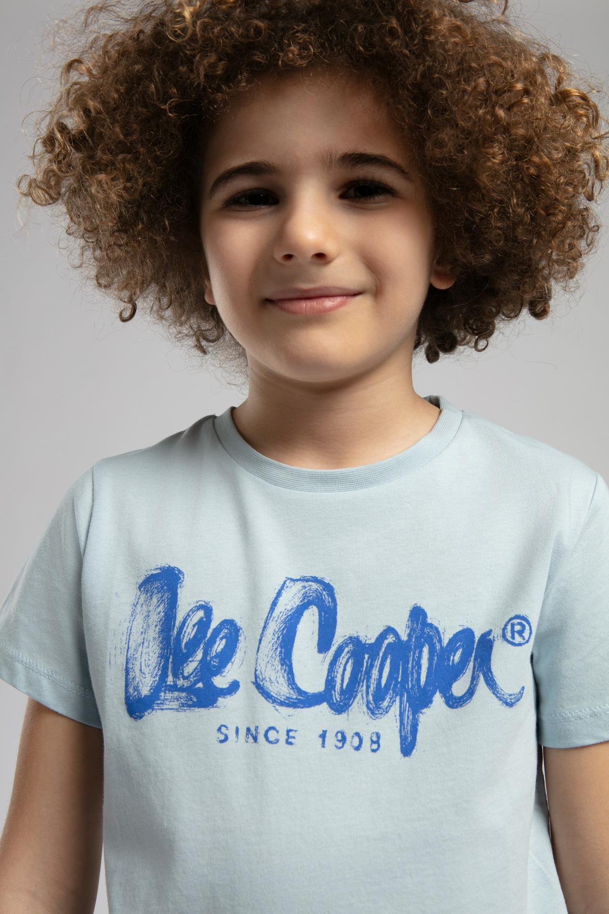 Drawinglogo Erkek Çocuk %100 Pamuk T-Shirt Açık Mavi