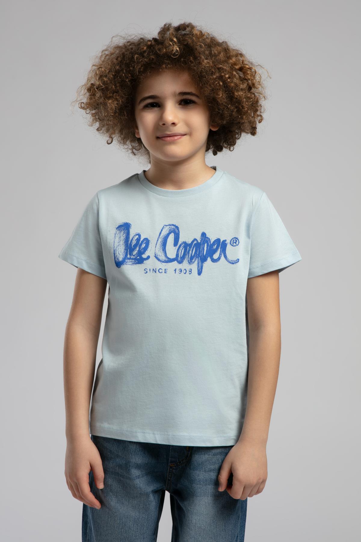 Drawinglogo Erkek Çocuk %100 Pamuk T-Shirt Açık Mavi