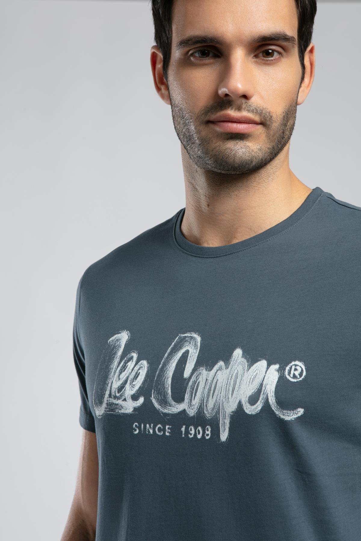 Drawinglogo Erkek %100 Pamuk O Yaka T-Shirt İndigo