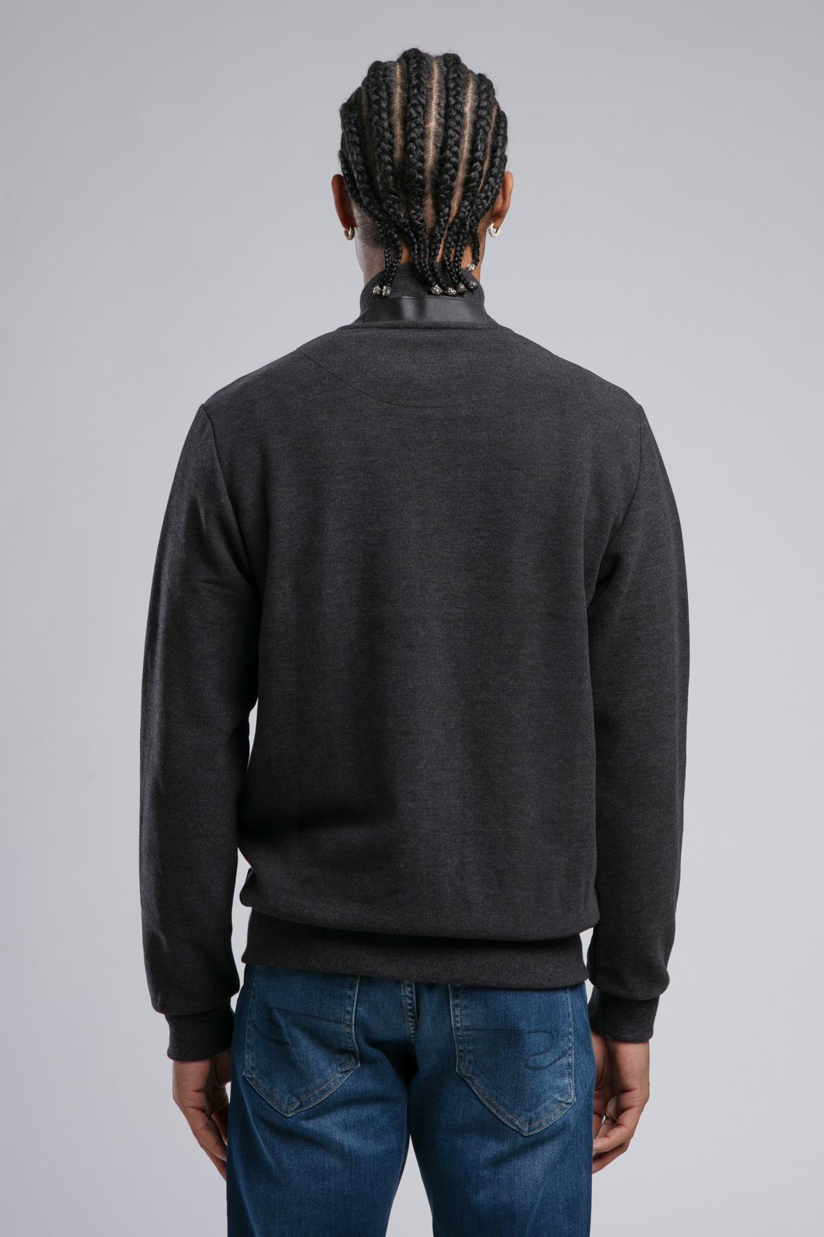 Dreon Erkek Dik Yaka Fermuarlı Sweatshirt Antrasit - Lee Cooper Türkiye