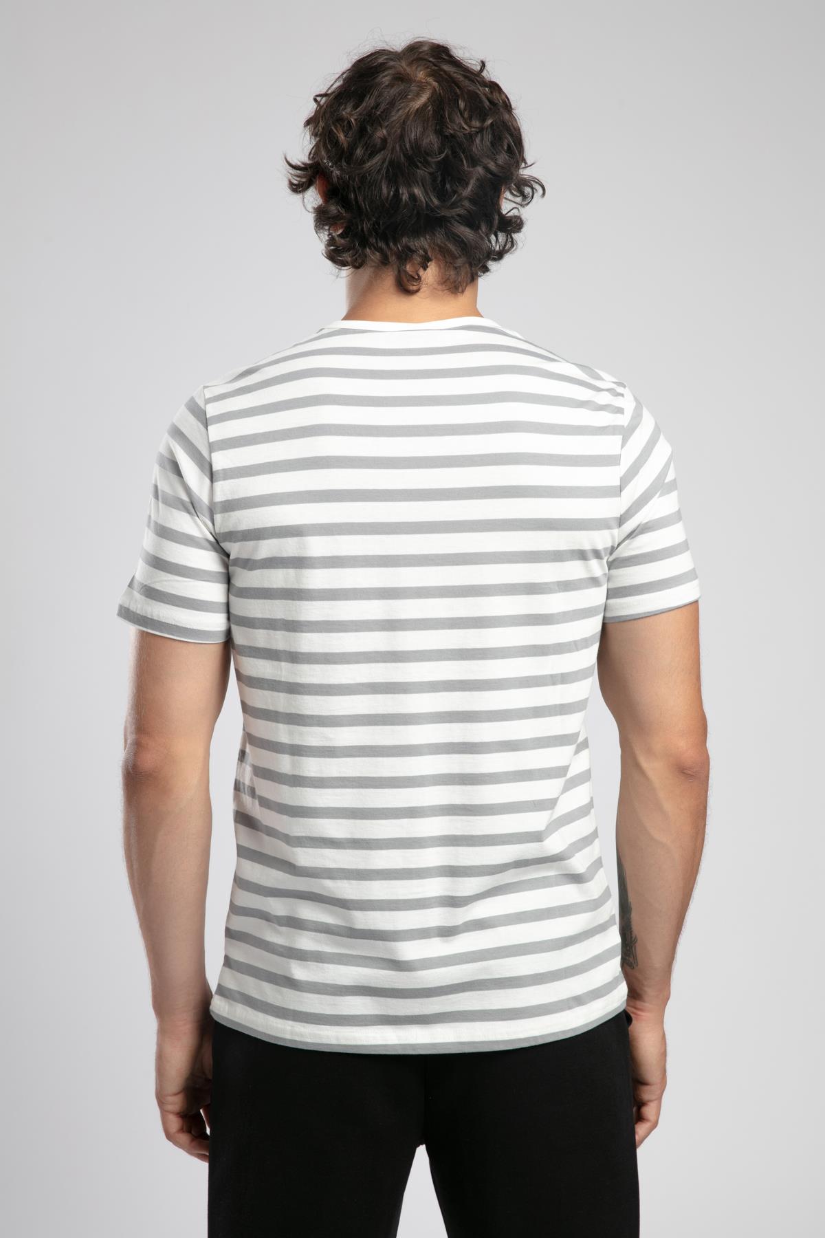 Eddy Erkek %100 Pamuk O Yaka T-Shirt Gri