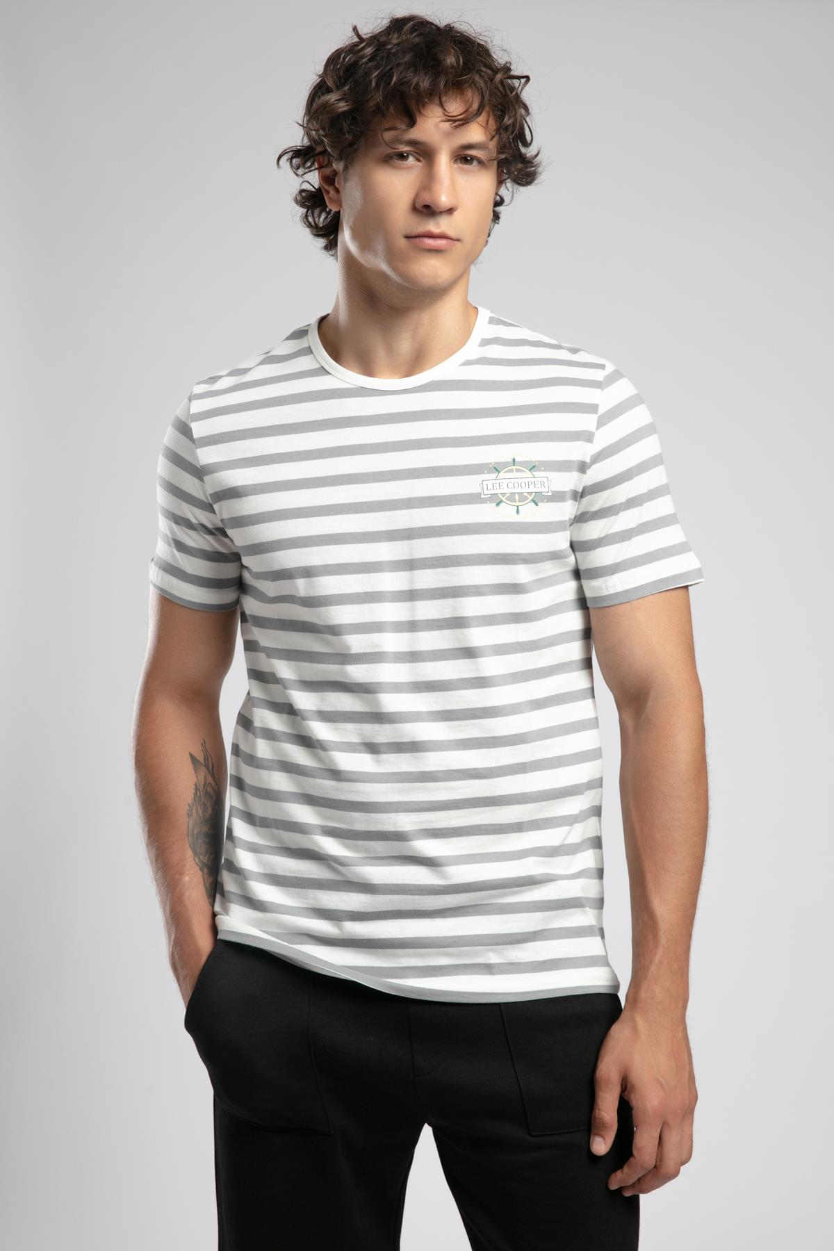 Eddy Erkek %100 Pamuk O Yaka T-Shirt Gri