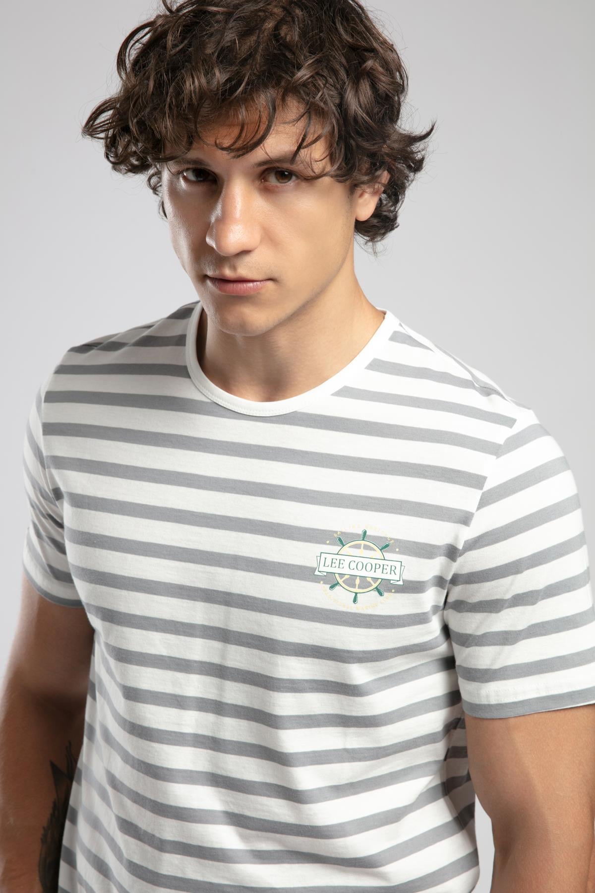 Eddy Erkek %100 Pamuk O Yaka T-Shirt Gri