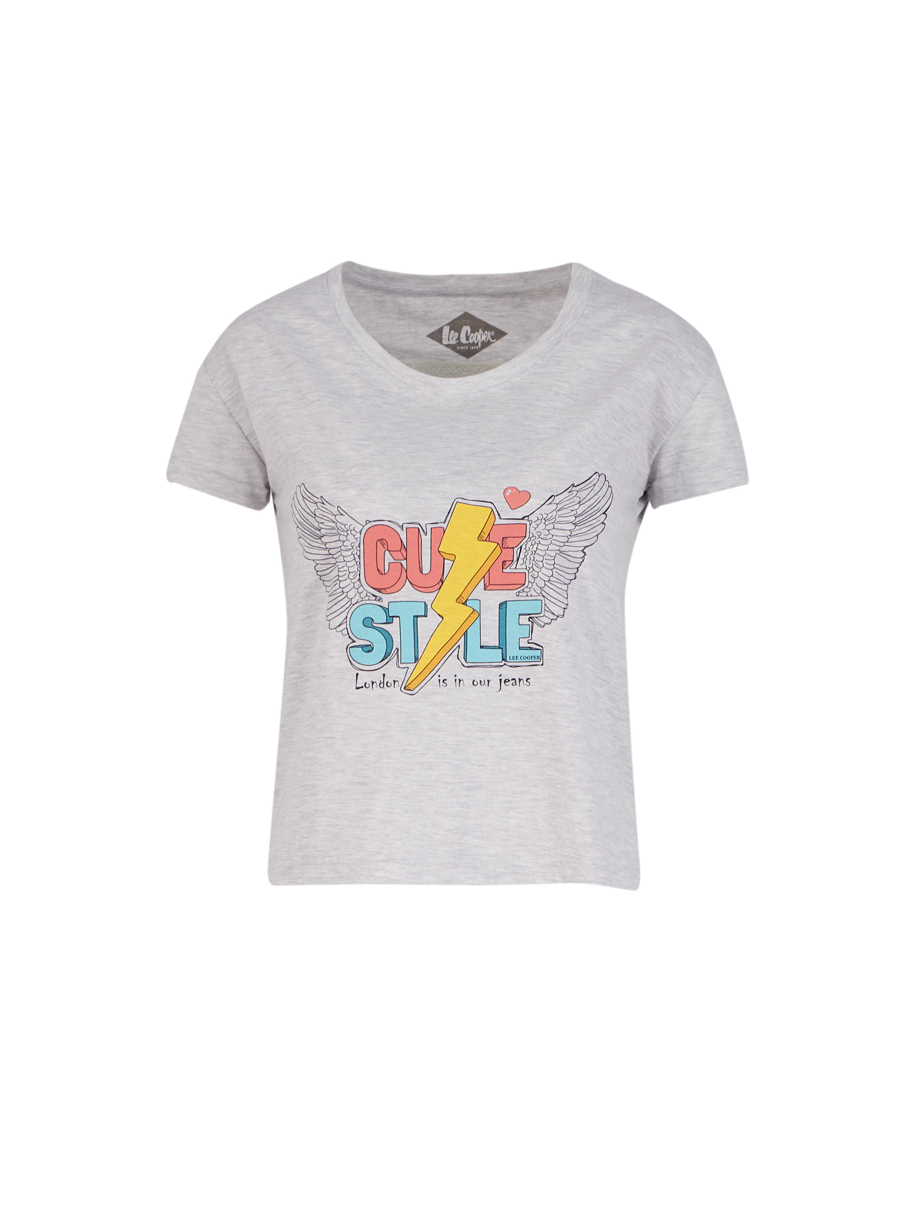 Elisa Kadın Bisiklet Yaka T-Shirt Gri Melanj