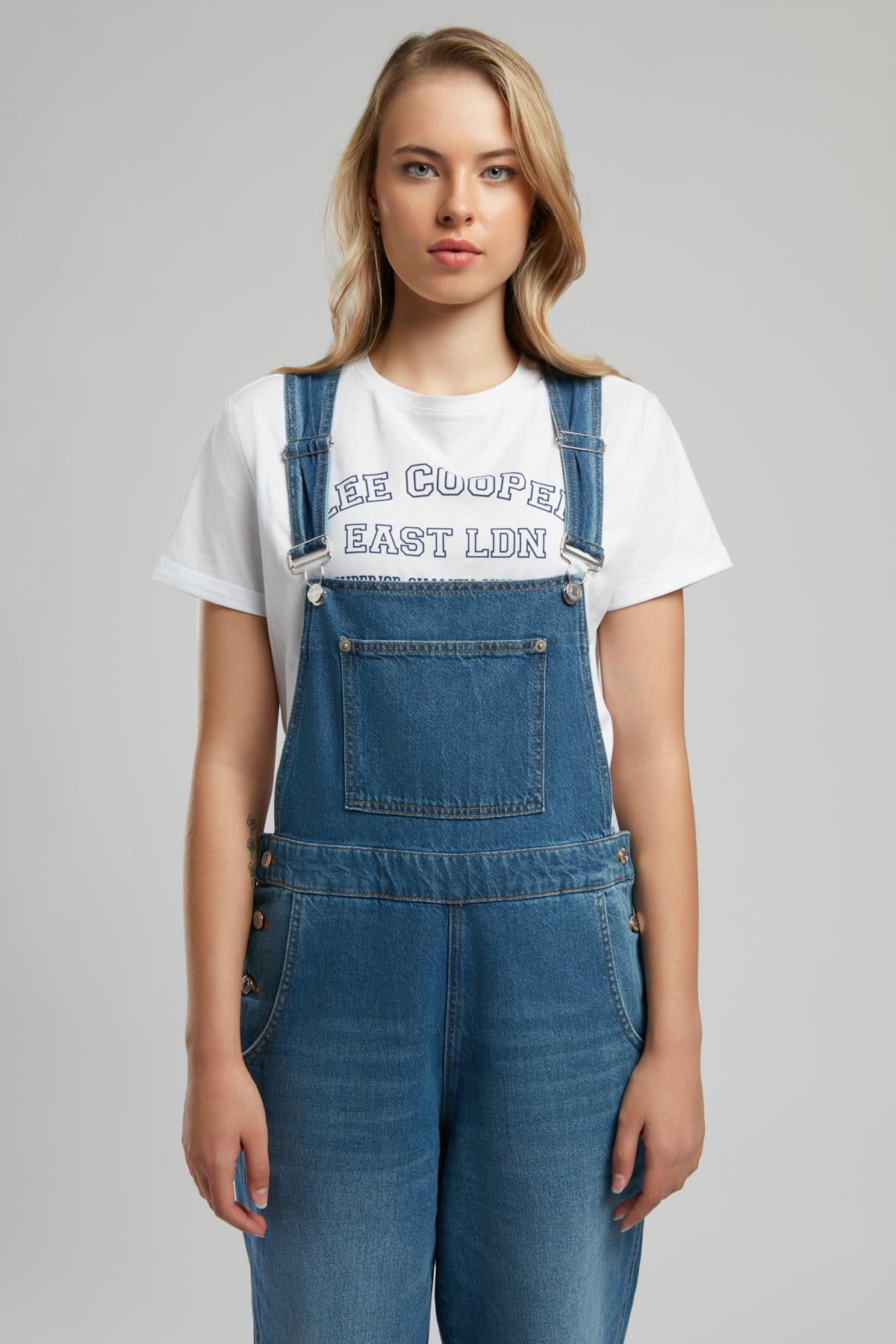 Flowers Kadın Jean Salopet Denim