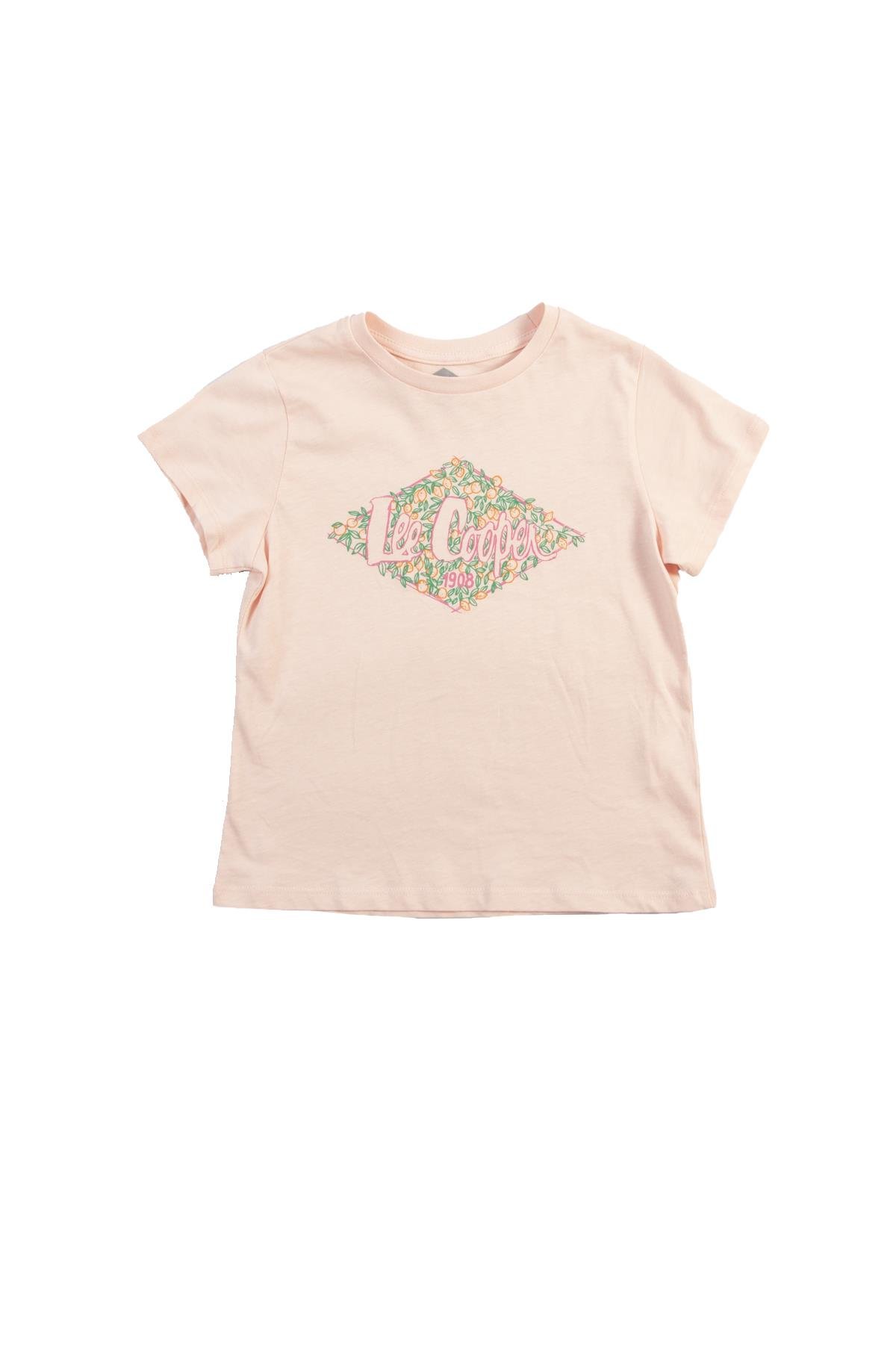 Flowers Kız Çocuk Örme T-Shırt Pudra