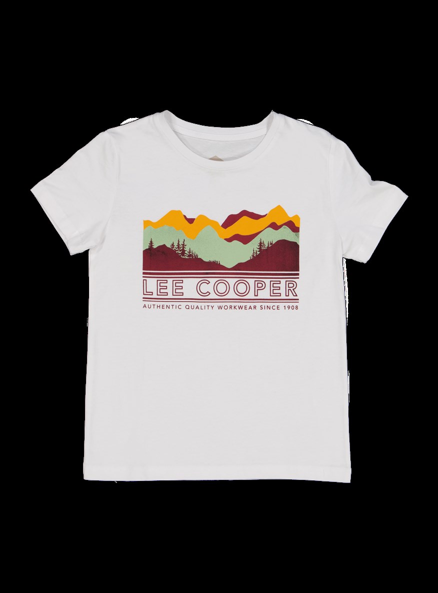 Lee Cooper Forest Erkek Çocuk Bisiklet Yaka T-Shirt Beyaz. 1
