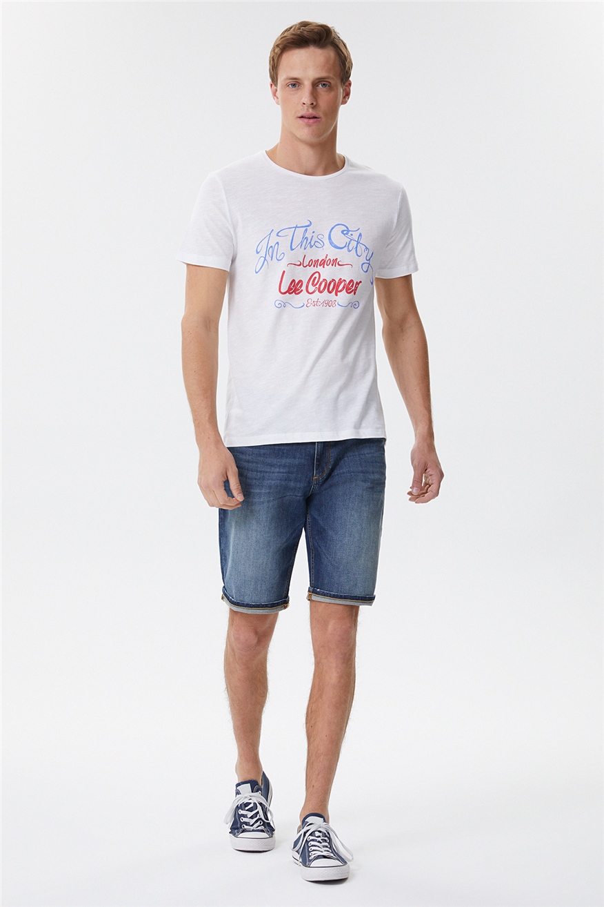 Fox Erkek O Yaka T-Shirt Beyaz