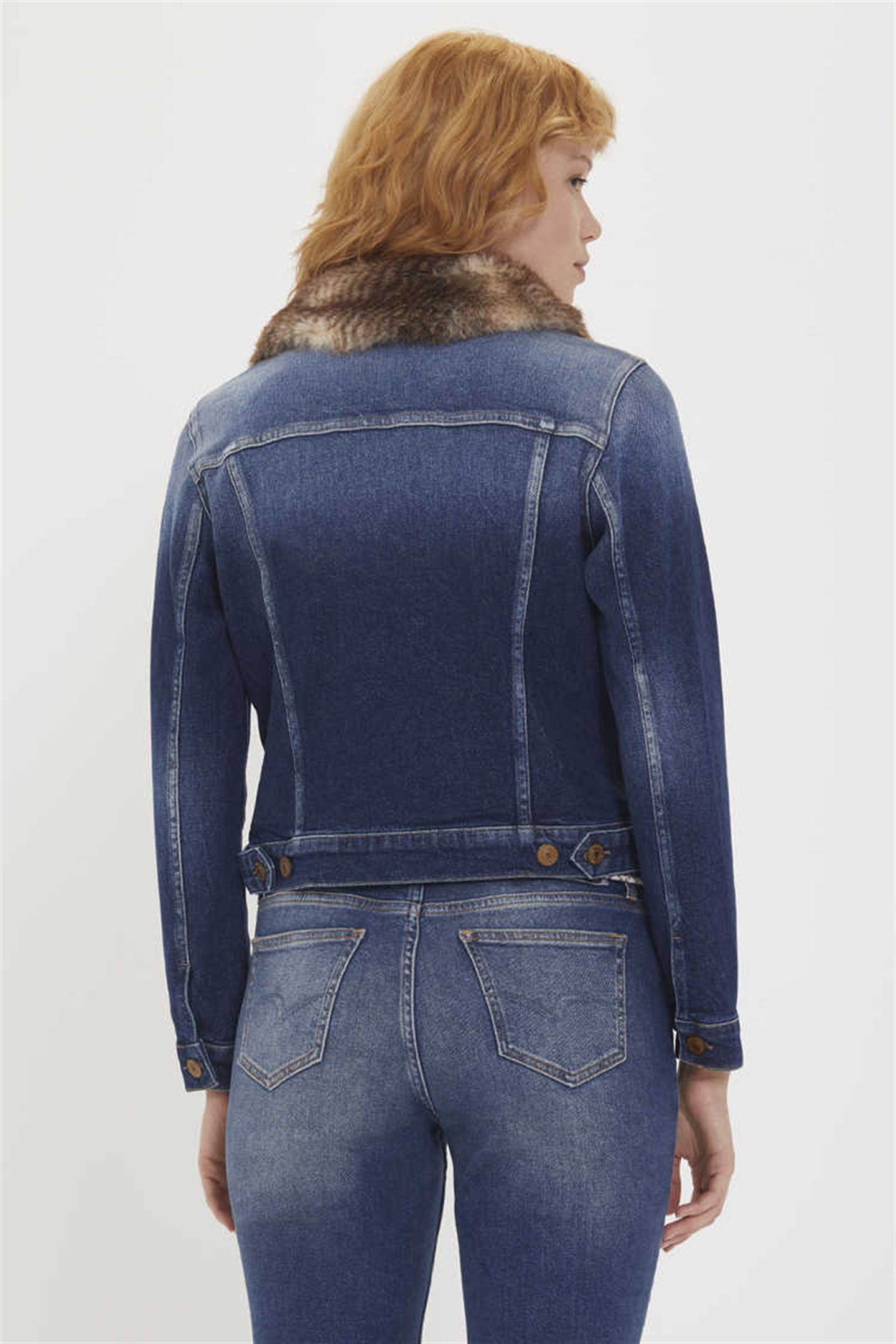 Freda 5 Kürk Yaka Kadın Jean Ceket Denim - Lee Cooper