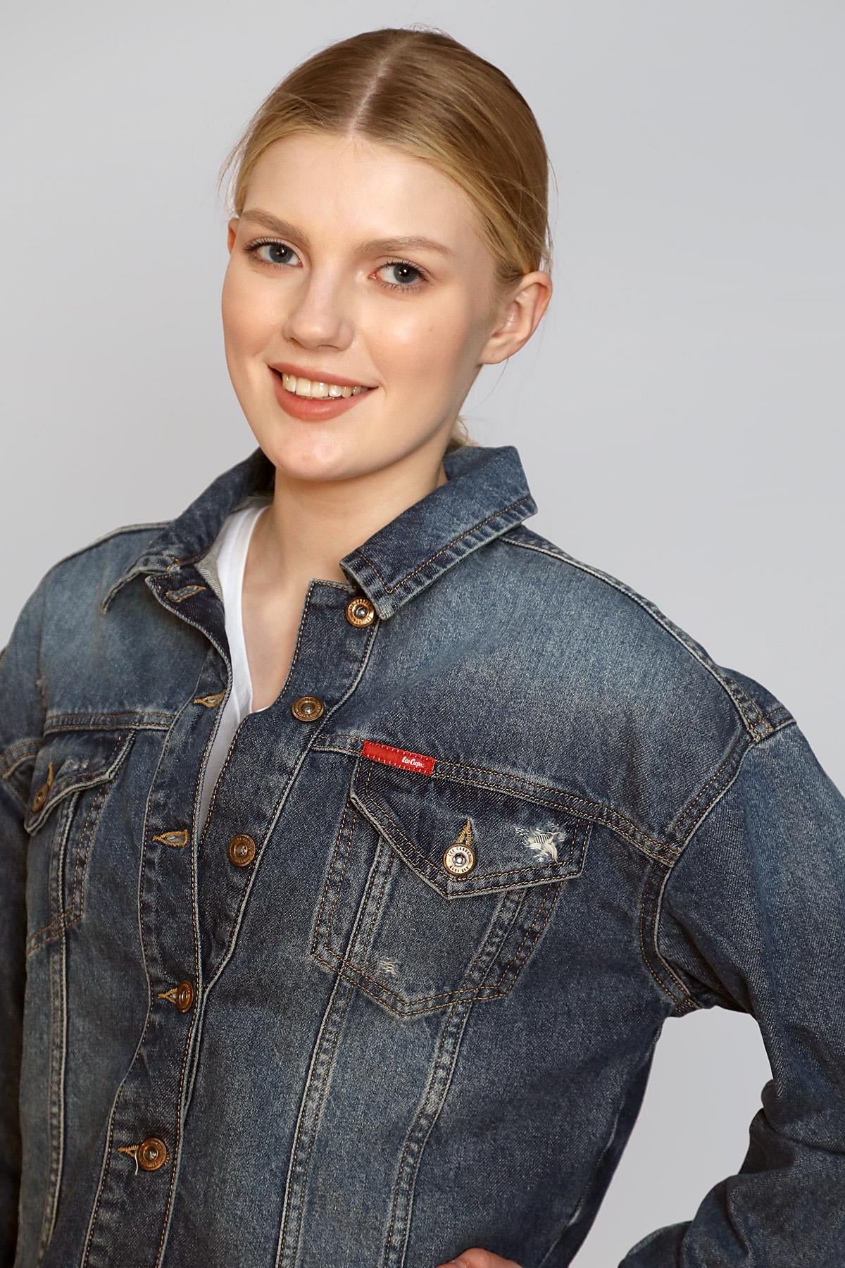Freya 2 Kadın %100 Pamuk Jean Ceket Denim