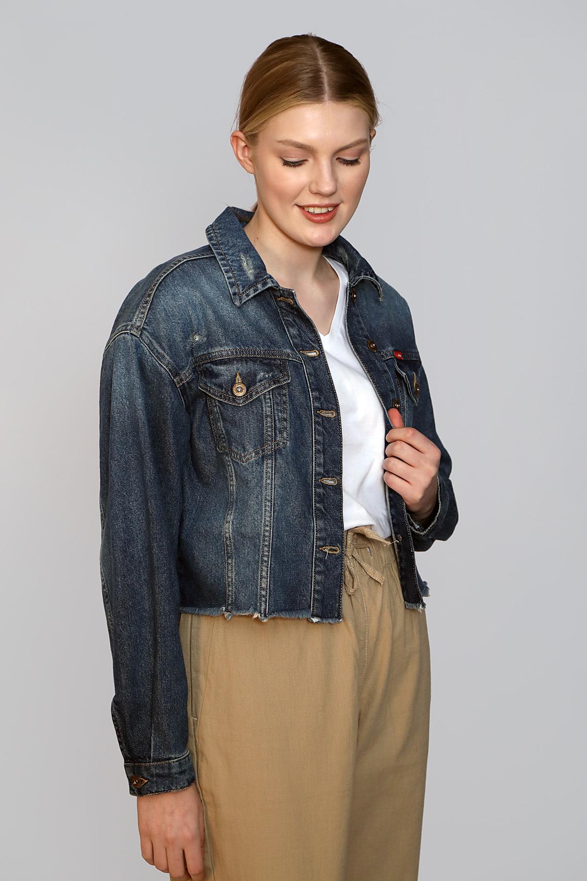 Freya 2 Kadın %100 Pamuk Jean Ceket Denim