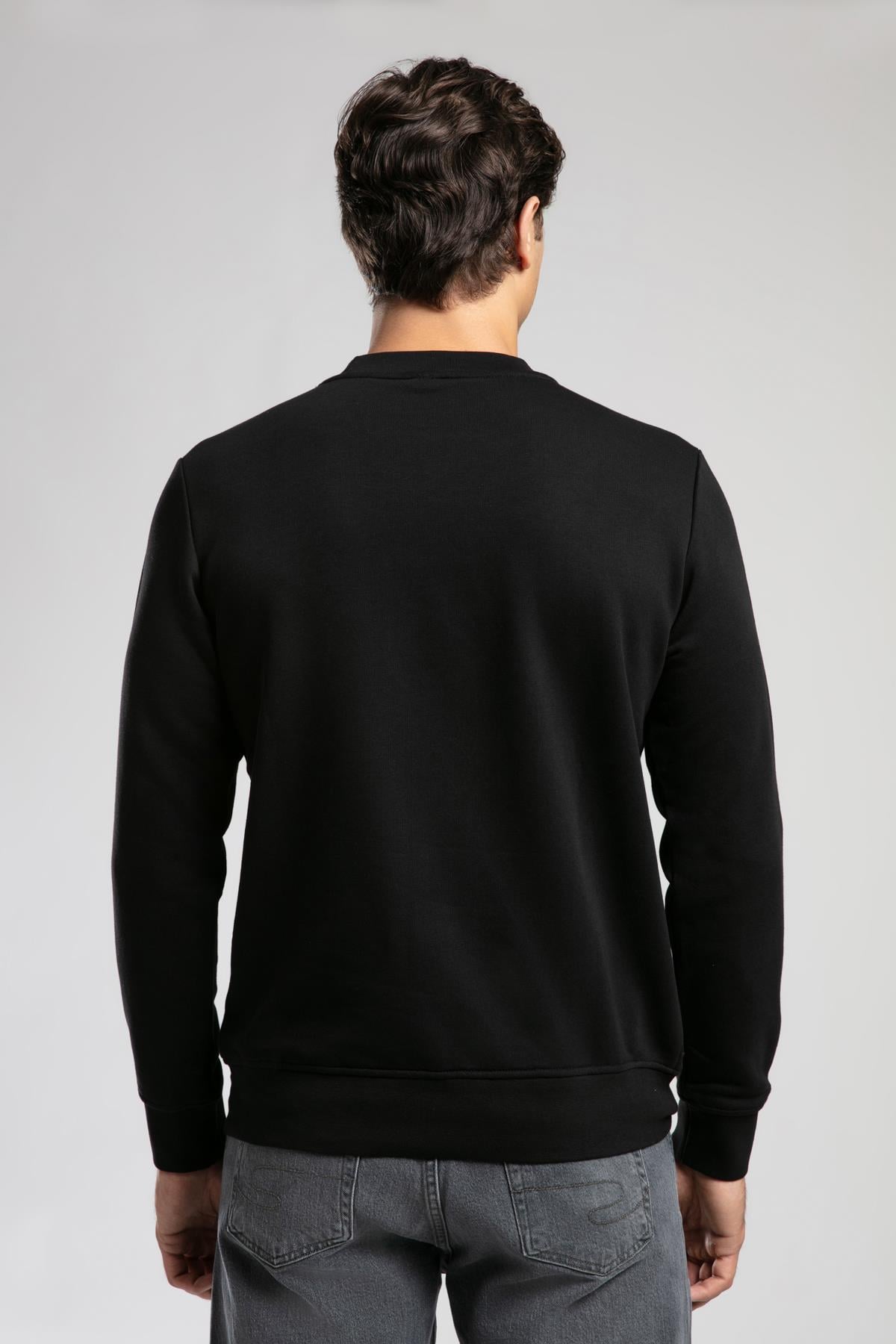Frose Erkek O Yaka Sweatshirt Siyah