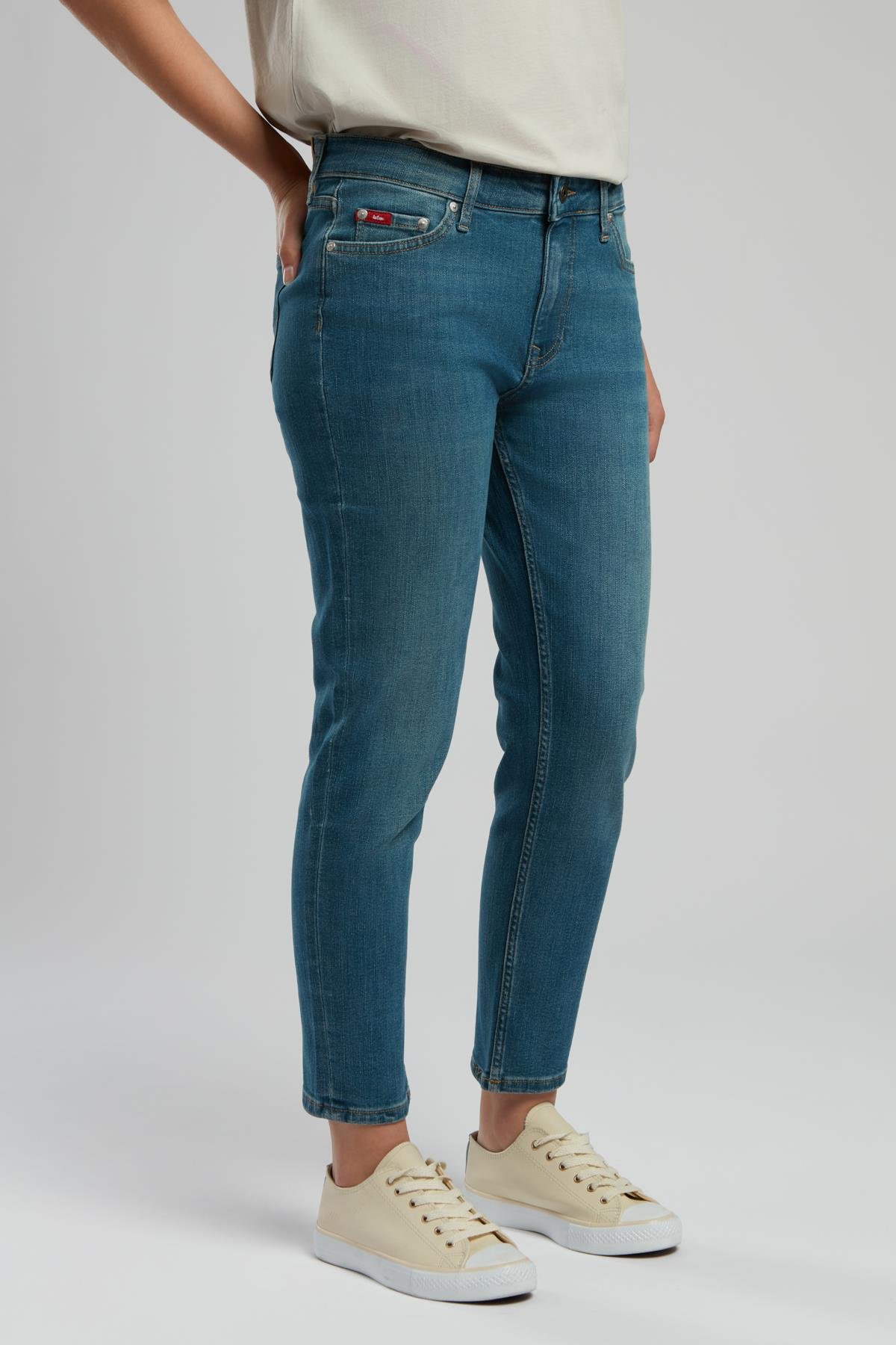 Funny Kadın Jean Pantolon Copper Blue Mıd