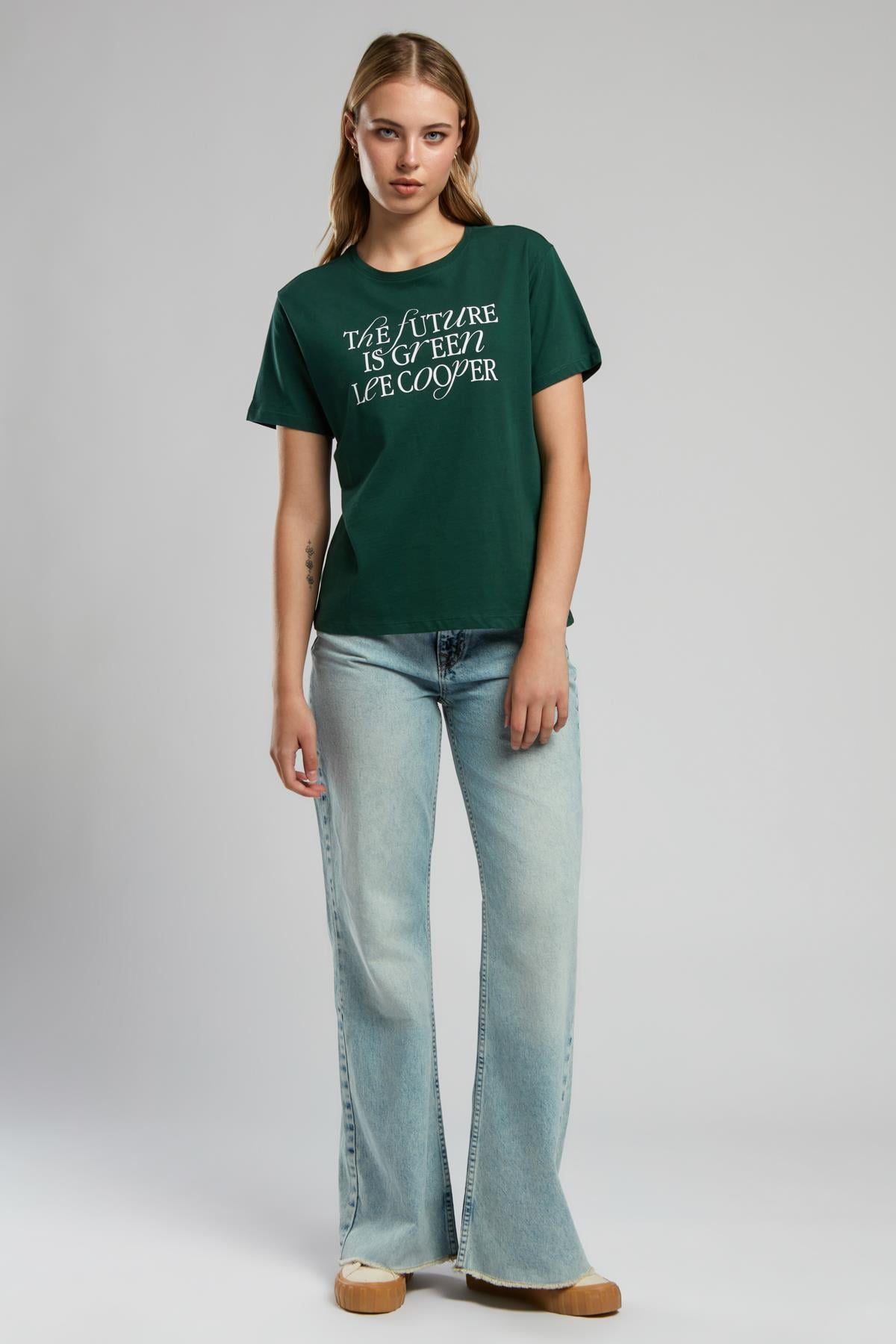 Green Kadın O Yaka T-Shirt