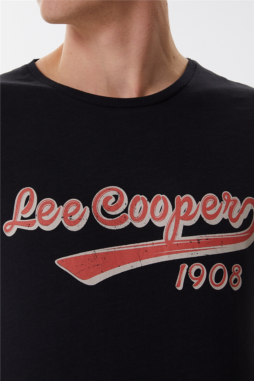 Lee Cooper Hardy Erkek Bisiklet Yaka T-Shirt Açık Lacivert. 5