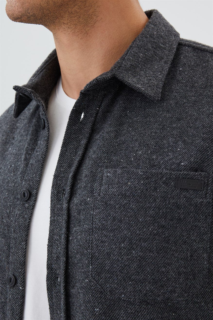 Harold Erkek Dokuma Uzun Kol Gömlek Antrasit