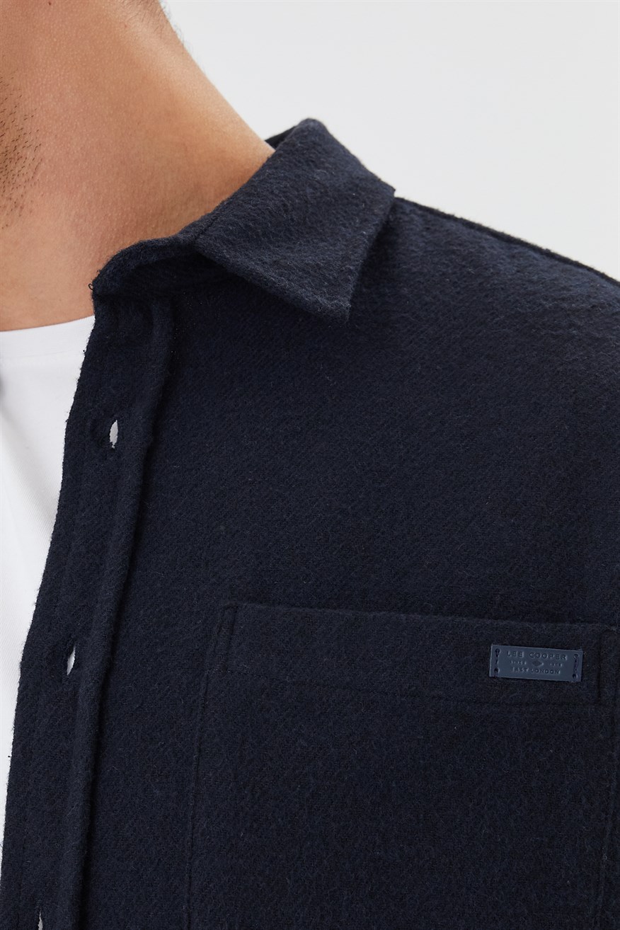 Harold Erkek Dokuma Uzun Kol Gömlek Lacivert