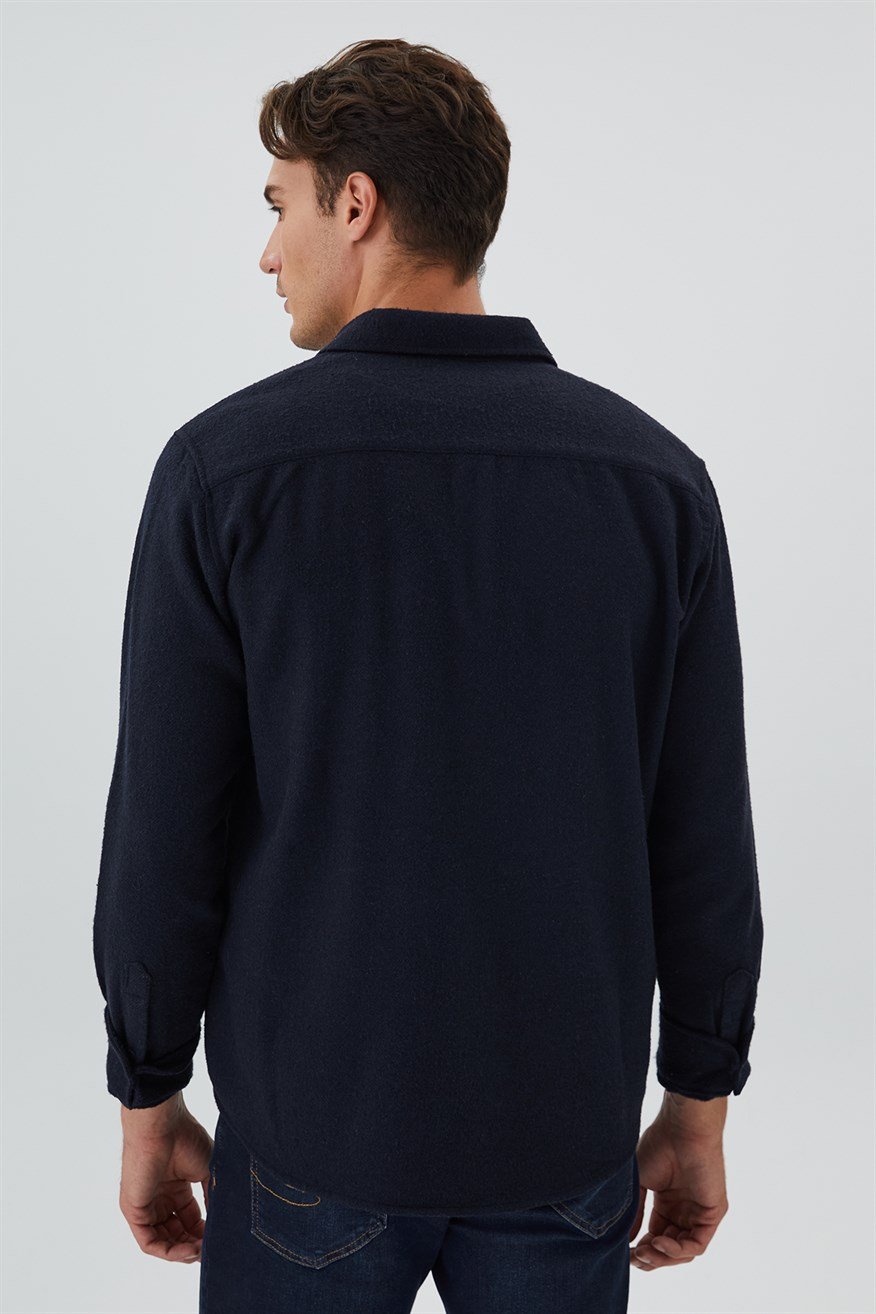 Harold Erkek Dokuma Uzun Kol Gömlek Lacivert
