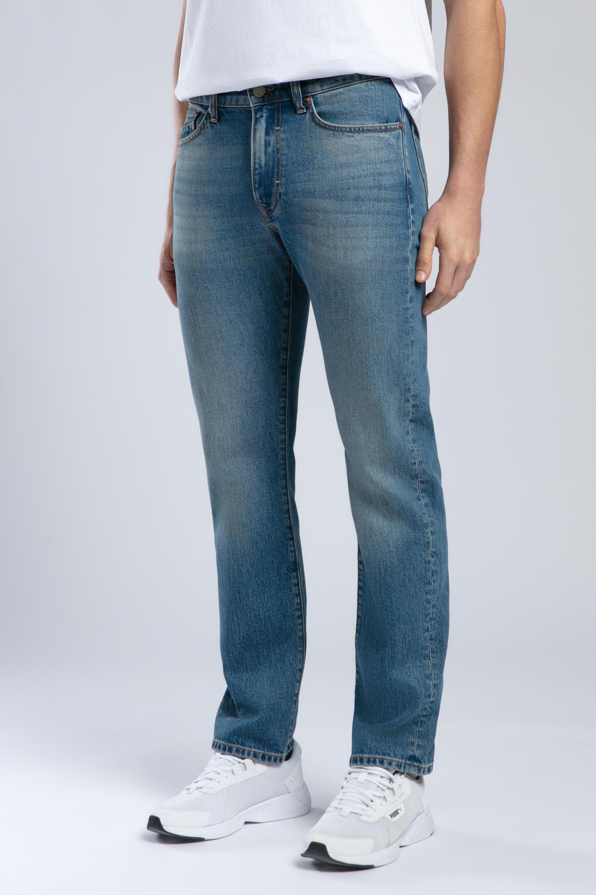 Harry Normal Bel Normal Kesim Düz Paça Mavi Erkek Jean Pantolon