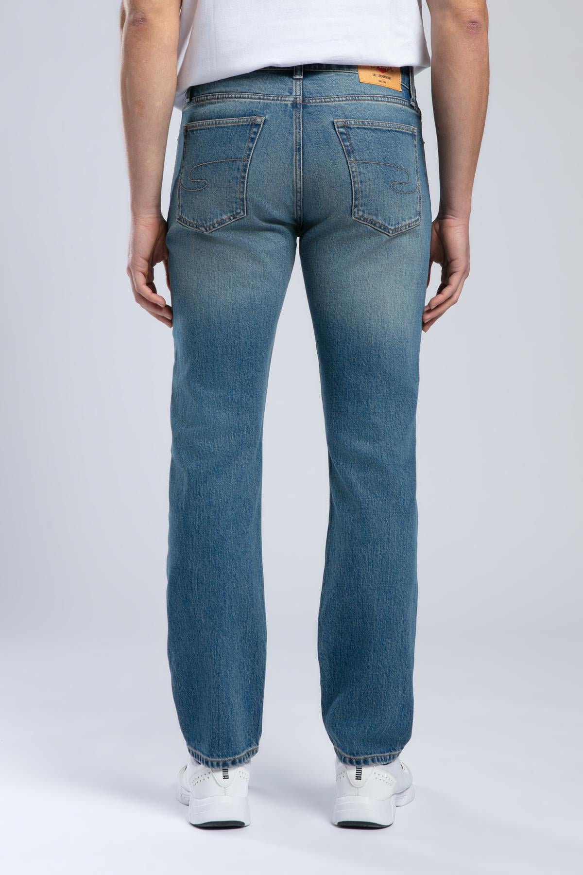 Harry Normal Bel Normal Kesim Düz Paça Mavi Erkek Jean Pantolon