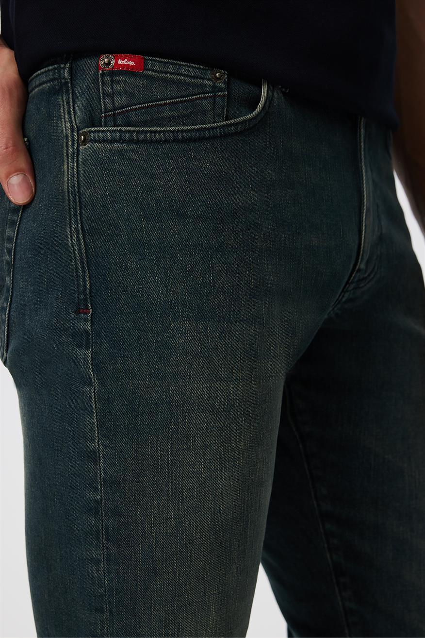 Harry Normal Bel Normal Kesim Düz Paça Yeşil Erkek Jean Pantolon